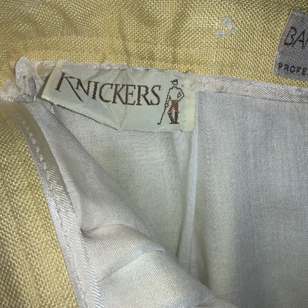 Barry Bricken vintage pleated yellow midi skirt Sz 4 lined pockets side close - Picture 6 of 8